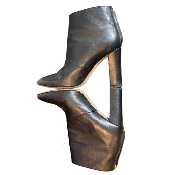 J.Crew Adele Leather Ankle Heel Boots, Zipper Closure, Black, Size 8.5 - Picture 9 of 13